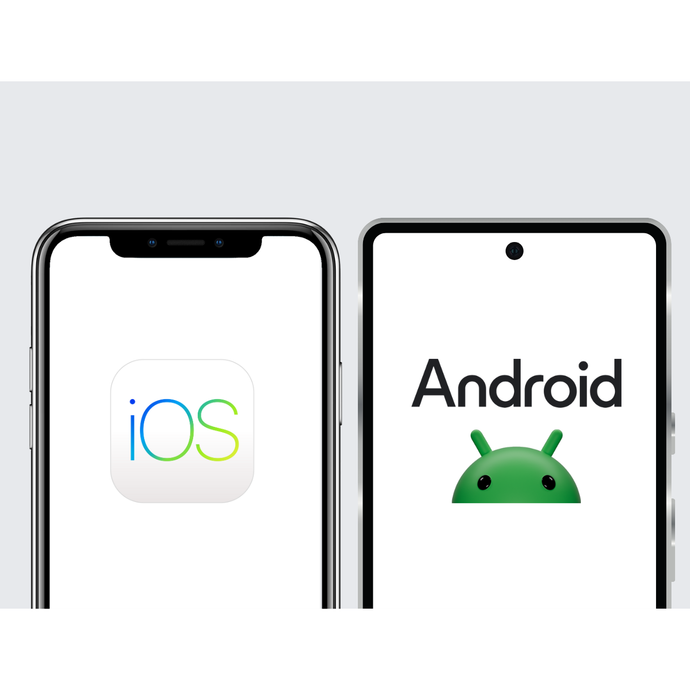 Display of two different logos: iOS and Android.